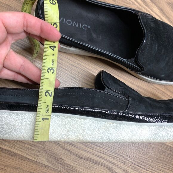 Vionic Effortless Mule Shoe Womens Size 11 Black Nubuck Leather Comfort Slip On - Picture 11 of 13